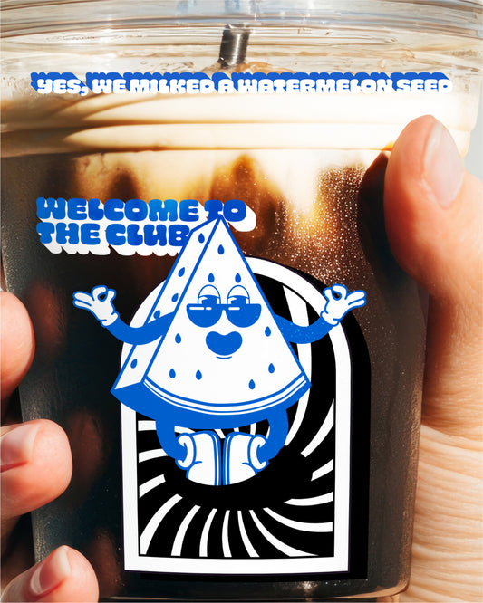 Carton of Milkish watermelon seedmilk on a blue background